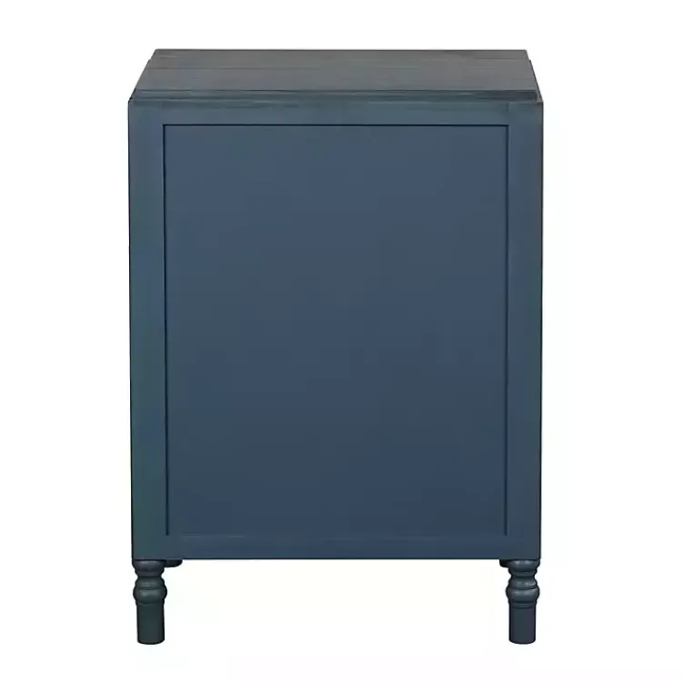 Kirklands Home Navy Wood 3-Drawer Layla Nightstand Blue Hot