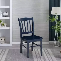 Kirklands Home Navy Wood Shaker Dining Chairs, Set of 2 Blue Online