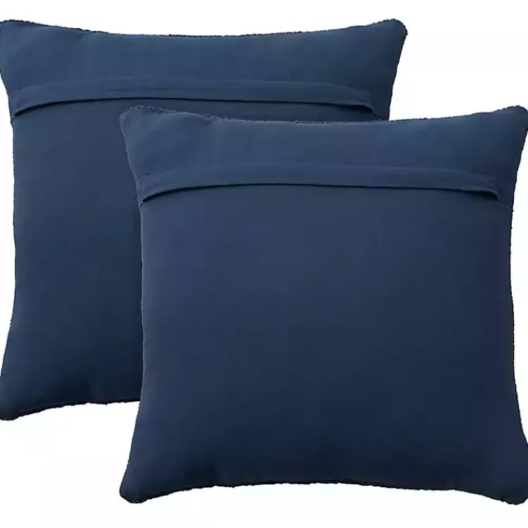 Pillows>Kirklands Home Navy Woven Cable Knit Pillow, Set of 2 Blue