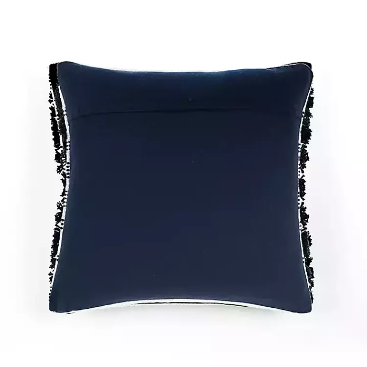 Pillows>Kirklands Home Navy Woven Frill Pillow Blue