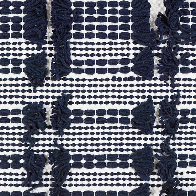 Pillows>Kirklands Home Navy Woven Frill Pillow Blue