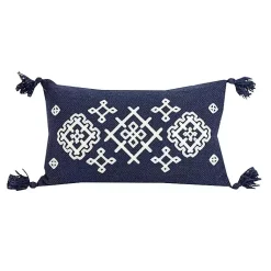 Pillows>Kirklands Home Navy Woven Geo Diamond Indoor/Outdoor Pillow