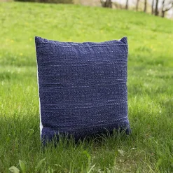 Pillows>Kirklands Home Navy Woven Geo Stripe Indoor/Outdoor Pillow Blue
