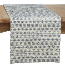 Kirklands Home Navy Woven Line Stripe Table Runner