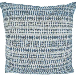 Pillows>Kirklands Home Navy Woven Lines Cotton Pillow, 22 in.