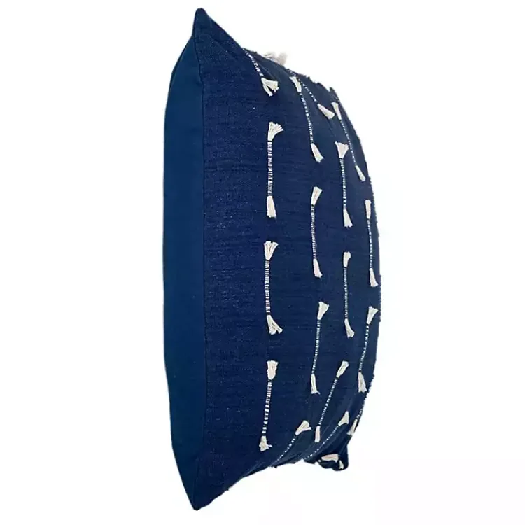 Pillows>Kirklands Home Navy Woven Lines Pillow Blue
