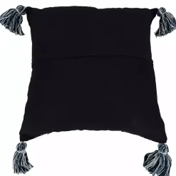 Pillows>Kirklands Home Navy Woven Texture Tassels Throw Pillow