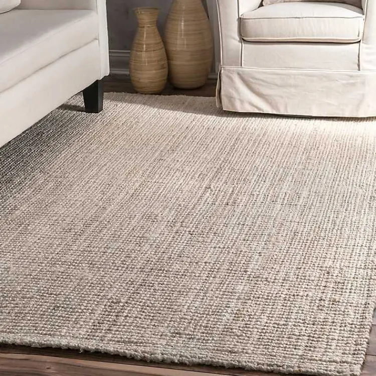 Kirklands Home Neely Solid Jute Area Rug, 5x8 Tan Best