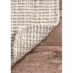 Kirklands Home Neely Solid Jute Area Rug, 5x8 Tan Best