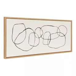 Kirklands Home Neutral Abstract Circles Framed Canvas Art Print Discount