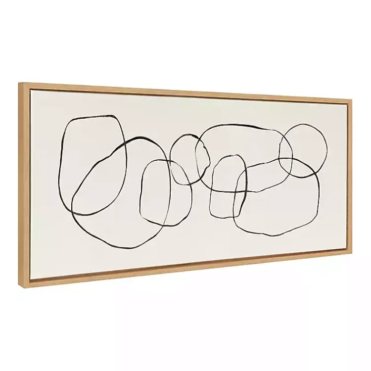Kirklands Home Neutral Abstract Circles Framed Canvas Art Print Discount