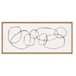 Kirklands Home Neutral Abstract Circles Framed Canvas Art Print Discount