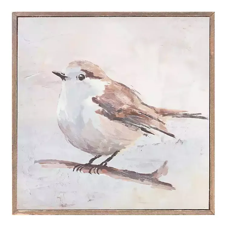 Kirklands Home Neutral Birds Framed Canvas Art Prints, Set of 2 Clearance