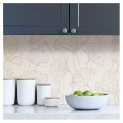 Kirklands Home Neutral Botanical Peel and Stick Wallpaper Outlet