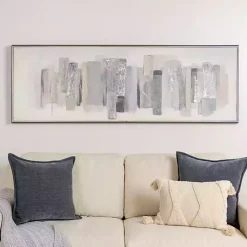 Kirklands Home Neutral Brush Strokes Framed Art Print New