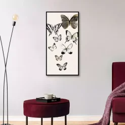 Kirklands Home Neutral Butterflies Framed Canvas Art Print Best