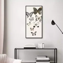 Kirklands Home Neutral Butterflies Framed Canvas Art Print Best