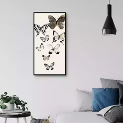 Kirklands Home Neutral Butterflies Framed Canvas Art Print Best