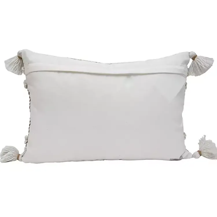 Kirklands Home Neutral Colorblock Outdoor Lumbar Pillow