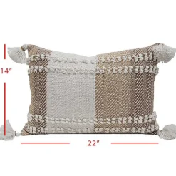 Kirklands Home Neutral Colorblock Outdoor Lumbar Pillow