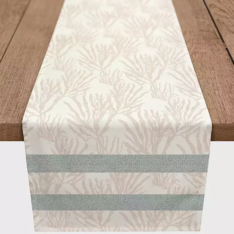 Kirklands Home Neutral Coral Stripe Table Runner, 90 in. Outlet