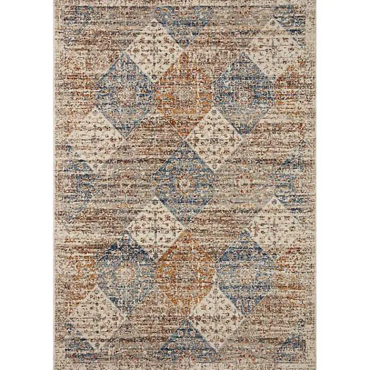 Kirklands Home Neutral Diamond Patchwork Area Rug, 7x10