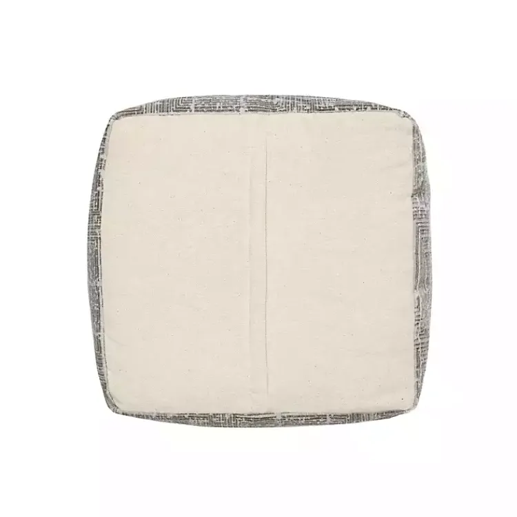 Poufs & Floor Cushions>Kirklands Home Neutral Distressed Geo Ultra-Soft Pouf