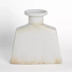 Vases>Kirklands Home Neutral Distressed Pentagon Vase, 12 in. White