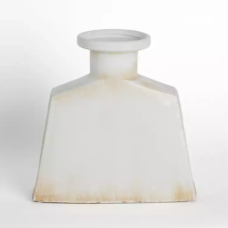 Vases>Kirklands Home Neutral Distressed Pentagon Vase, 12 in. White