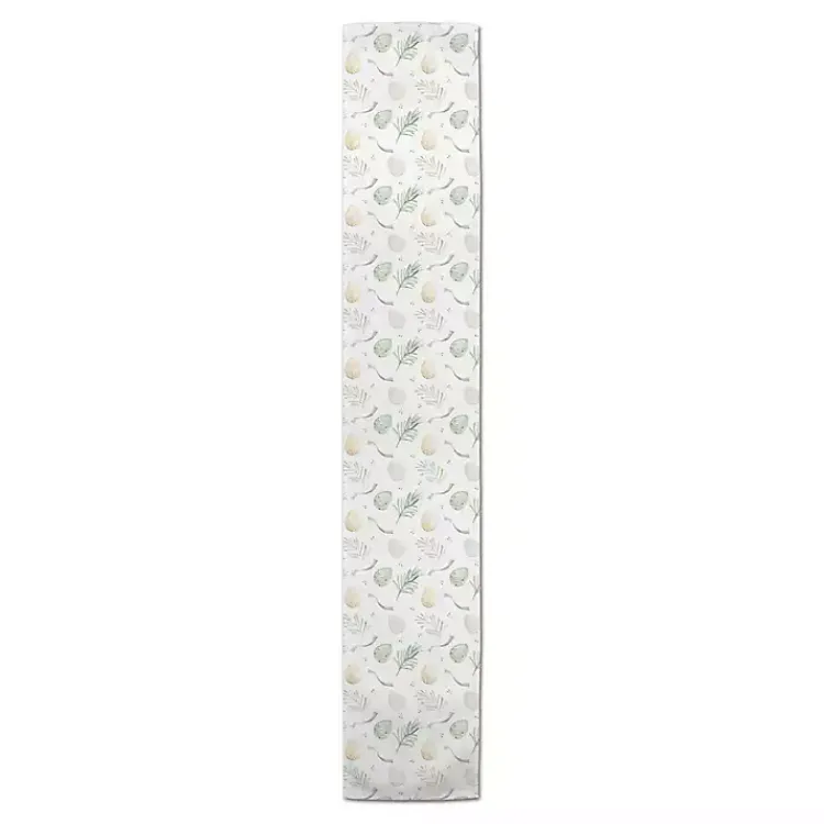 Easter Decorations>Kirklands Home Neutral Eggs and Ribbon Table Runner, 72 in.