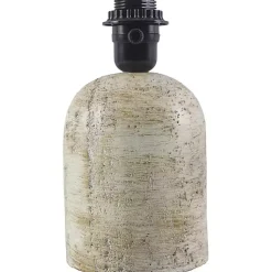 Kirklands Home Neutral Faux Stone Table Lamp with Scalloped Shade Tan Best