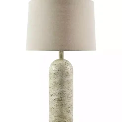 Kirklands Home Neutral Faux Stone Vella Table Lamp Tan New