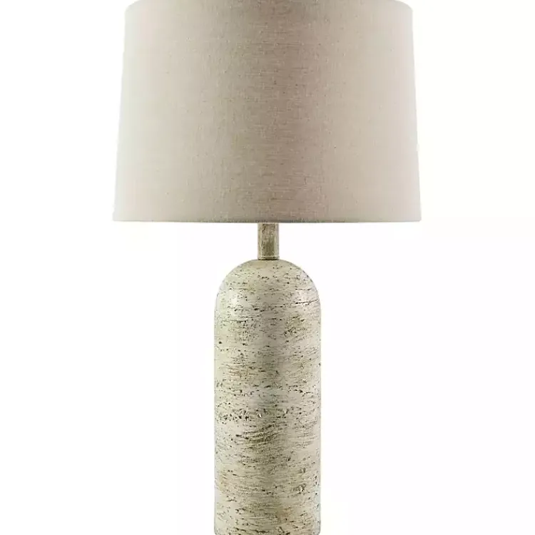 Kirklands Home Neutral Faux Stone Vella Table Lamp Tan New