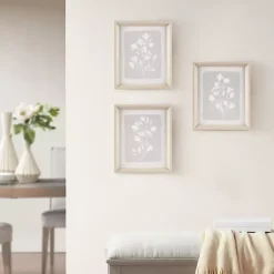 Kirklands Home Neutral Floral Sprigs 3-pc. Framed Art Set Online
