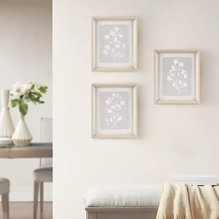 Kirklands Home Neutral Floral Sprigs 3-pc. Framed Art Set Online