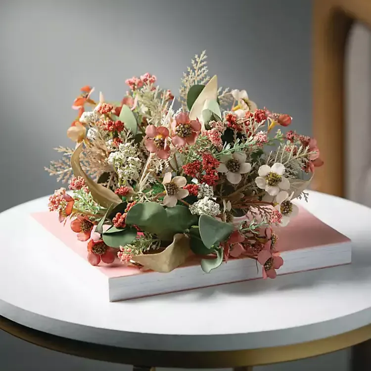Stems & Bouquets>Kirklands Home Neutral Flowers and Eucalyptus Bouquet