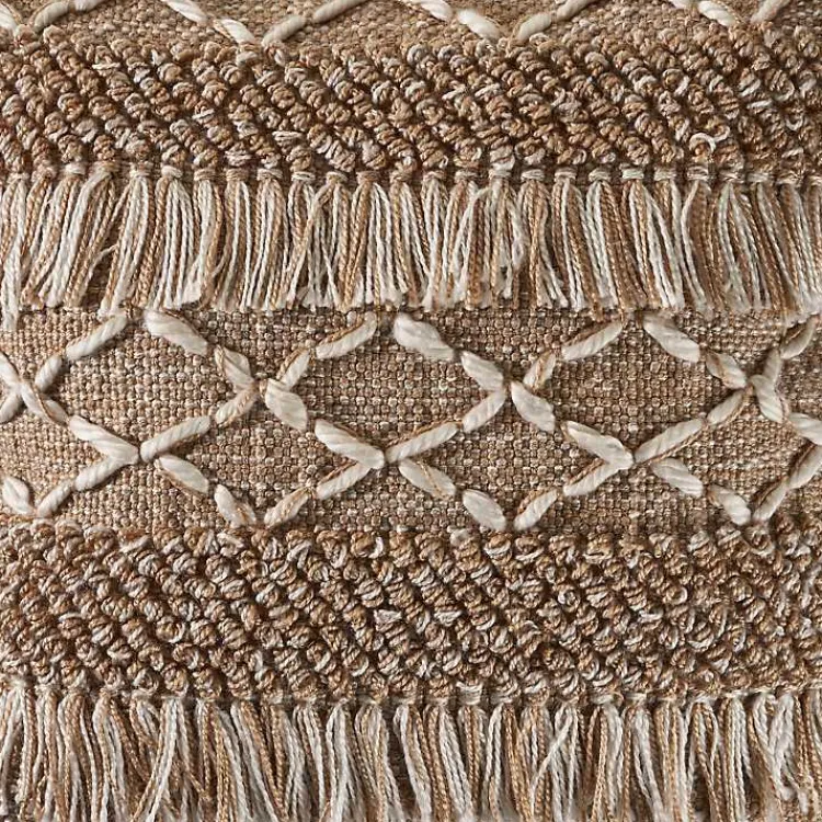Pillows>Kirklands Home Neutral Geometric Fringe Accent Pillow Brown