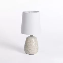Kirklands Home Neutral Giraffe Pattern Mini Table Lamp White New