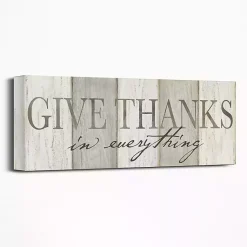 Fall>Kirklands Home Neutral Give Thanks Canvas Art Print Gray