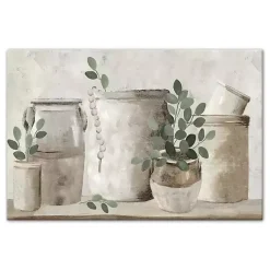 Kirklands Home Neutral Greenery Pottery Canvas Art Print Gray Discount