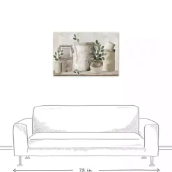 Kirklands Home Neutral Greenery Pottery Canvas Art Print Gray Discount