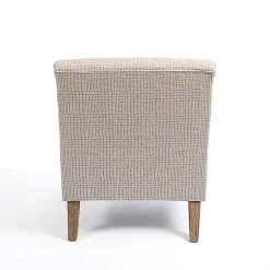 Kirklands Home Neutral Houndstooth 2-pc. Chair and Ottoman Set Tan New