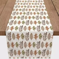 Fall>Kirklands Home Neutral Leaf Pattern Table Runner, 72 in. Multi