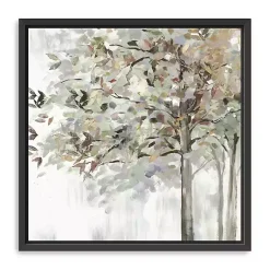Kirklands Home Neutral Leaves Framed Canvas Art Print, 40x40 in. Gray New