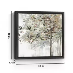 Kirklands Home Neutral Leaves Framed Canvas Art Print, 40x40 in. Gray New