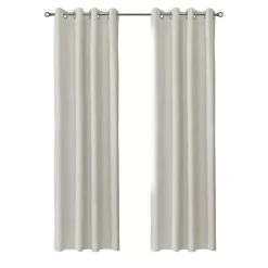 Kirklands Home Neutral Light Filtering Curtain Panel, 63 in. Ivory Hot