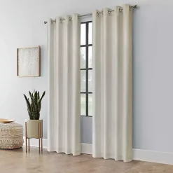 Kirklands Home Neutral Light Filtering Curtain Panel, 95 in. Ivory Hot