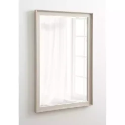 Kirklands Home Neutral Linen Beveled Wall Mirror Outlet