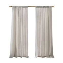 Kirklands Home Neutral Linen Blend Curtain Panel Set, 84 in Tan