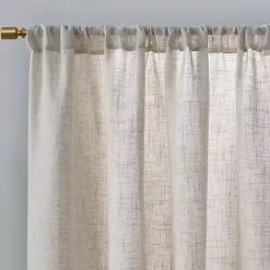 Kirklands Home Neutral Linen Blend Curtain Panel Set, 84 in Tan